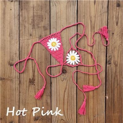 Hand Crochet Lace Daisy String Thong